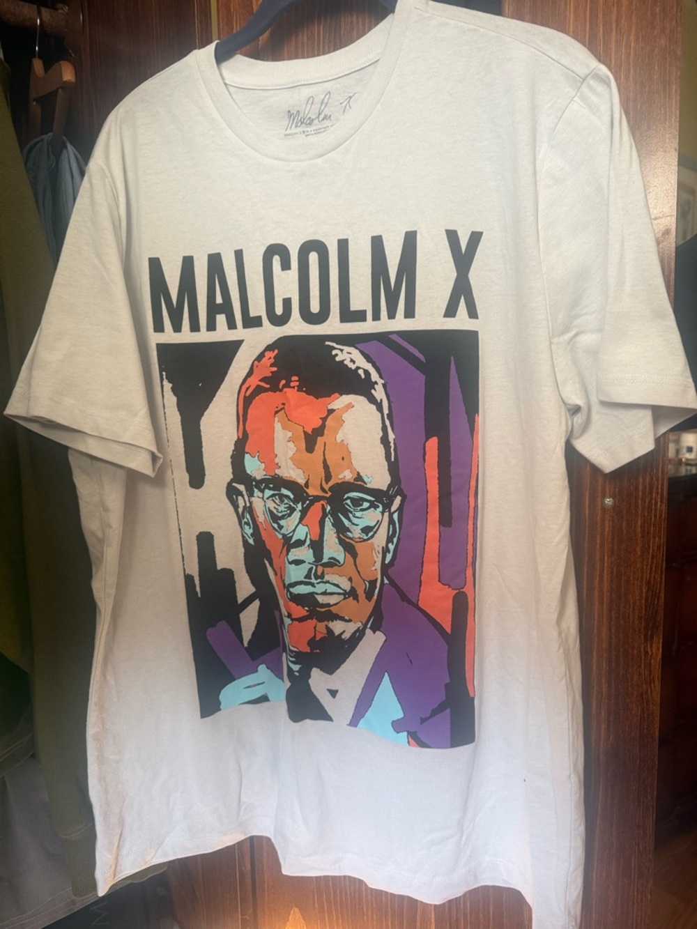 Hybrid Apparel White Malcolm X Pop Art Graphic Tee